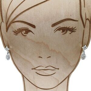 Sparkling Rhinestone Teardrop Clip-On Vintage Earrings